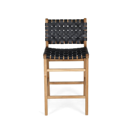 Otis Woven Leather Counter Top Stool | Black Sun Republic 