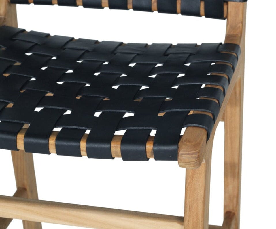 Otis Woven Leather Counter Top Stool | Black Sun Republic 