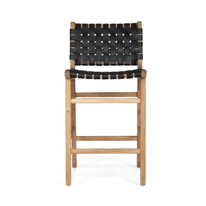 Otis Woven Leather Counter Top Stool | Black Sun Republic 