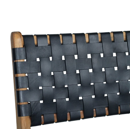 Otis Woven Leather Counter Top Stool | Black Sun Republic 