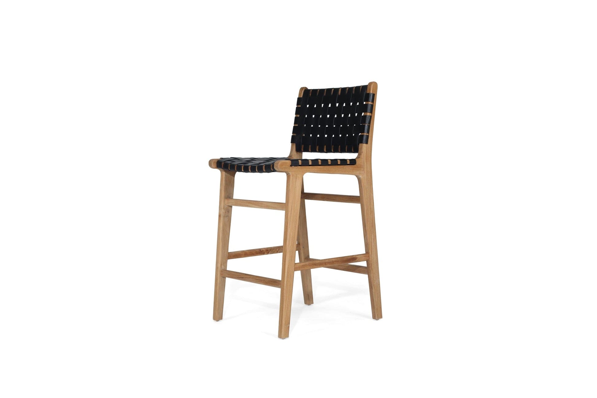 Otis Woven Leather Counter Top Stool | Black Sun Republic 