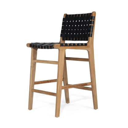 Otis Woven Leather Counter Top Stool | Black Sun Republic 