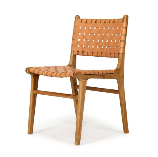 Otis Woven Leather & Teak Dining Chair | Natural SUN REPUBLIC 