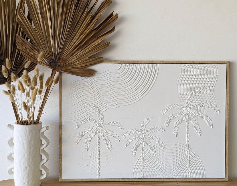 Textured Plaster Art Island Escape Palms