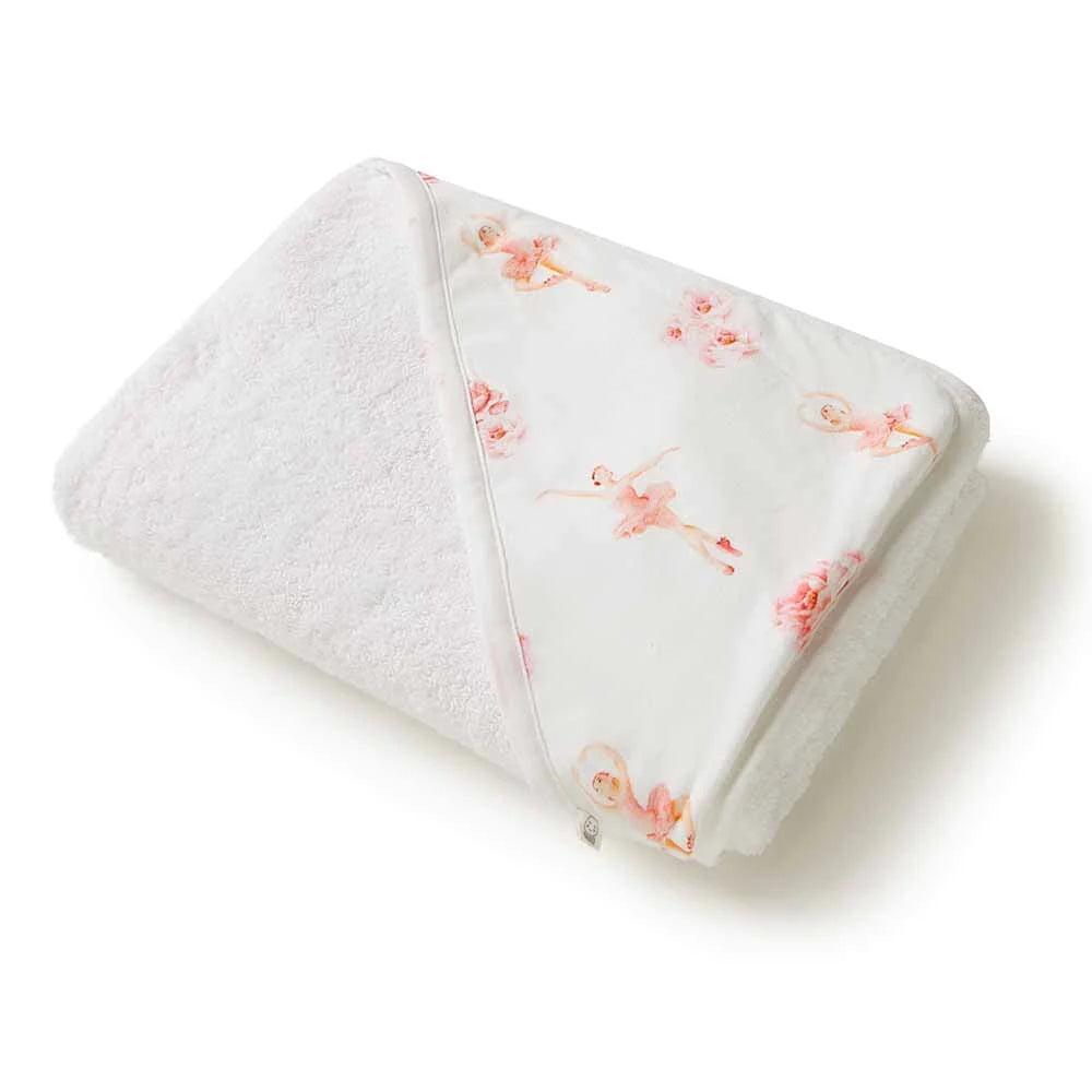 Pink Ballerina Design Organic Hooded Bath Towel Sun Republic 