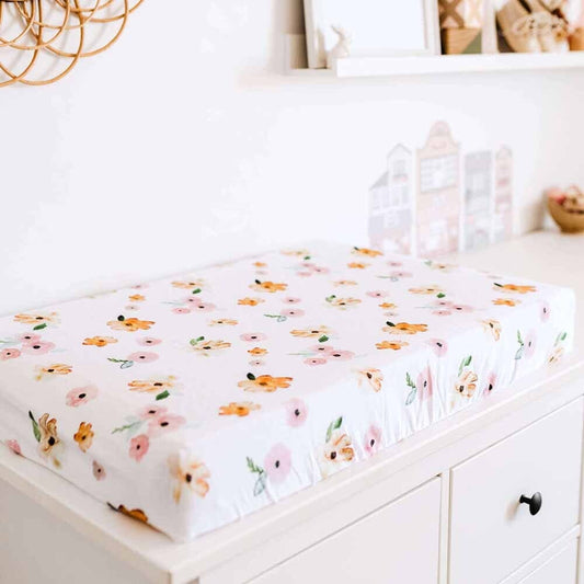 Poppy Flower Bassinet Sheet / Change Mat Cover Snuggle Hunny 