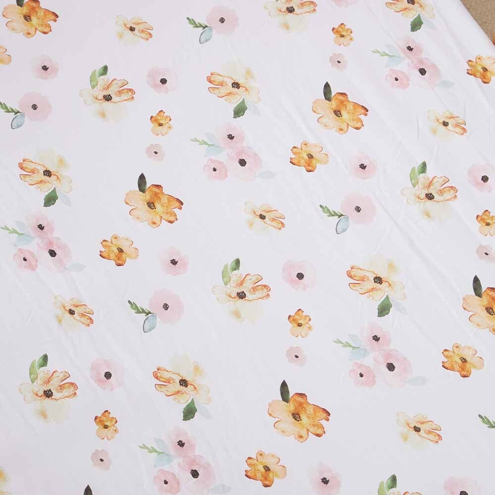 Poppy Flower Bassinet Sheet / Change Mat Cover Snuggle Hunny 