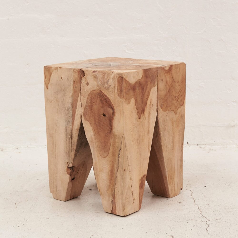 Rafi Timber Peg Stool/Side Table 