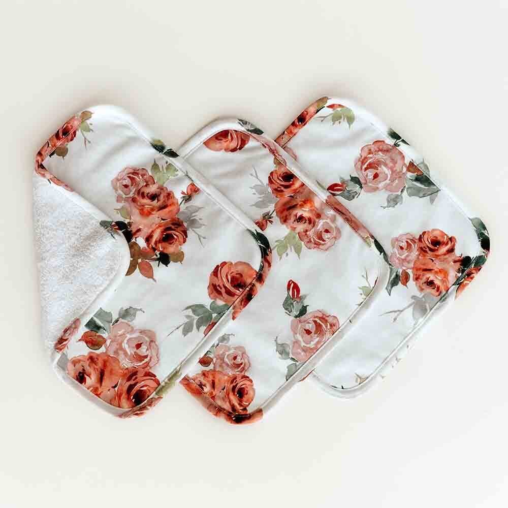 Rose Organic Wash Cloths | 3 Pack Snuggle Hunny 