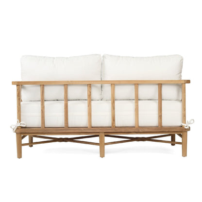 Scandinavian Coastal Teak Outdoor 2 Seat Sofa with Sunbrella Fabric from Sun Republic 