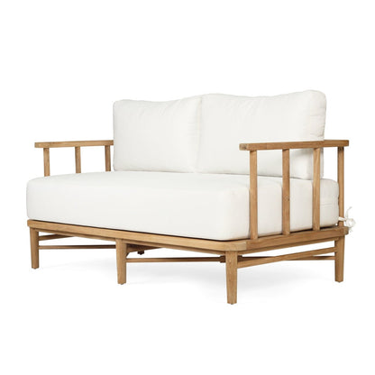 Scandinavian Coastal Teak Outdoor 2 Seat Sofa with Sunbrella Fabric from Sun Republic 