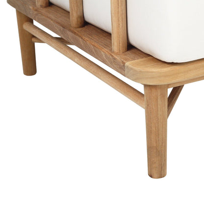 Scandinavian Coastal Teak Outdoor 2 Seat Sofa with Sunbrella Fabric from Sun Republic 