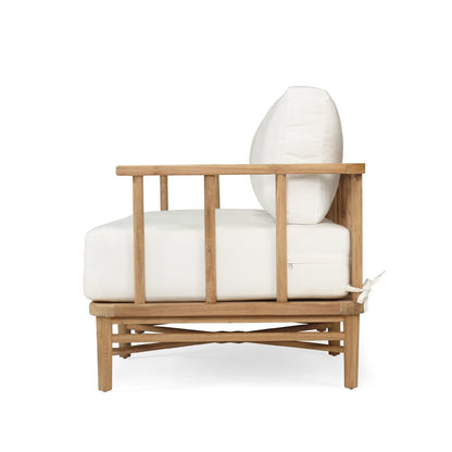 Scandinavian Coastal Teak Outdoor 2 Seat Sofa with Sunbrella Fabric from Sun Republic 