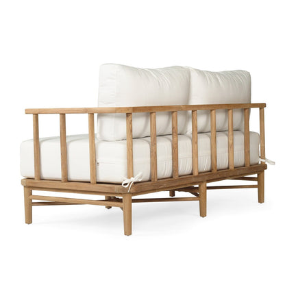 Scandinavian Coastal Teak Outdoor 2 Seat Sofa with Sunbrella Fabric from Sun Republic 