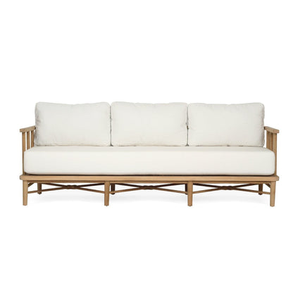 Scandinavian Coastal Teak Outdoor 3 Seat Sofa - Malie - Sunbrella Fabric Sun Republic 