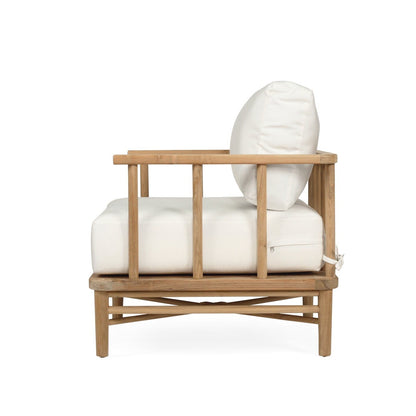 Scandinavian Coastal Teak Outdoor Armchair with Sunbrella Fabric from Sun Republic 