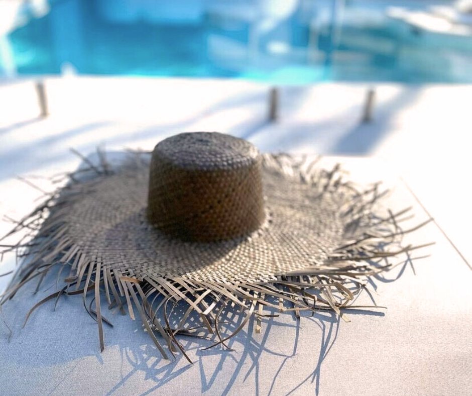 Tan Palm Leaf Sun Hat With Fringe - Sophia Sun Republic 
