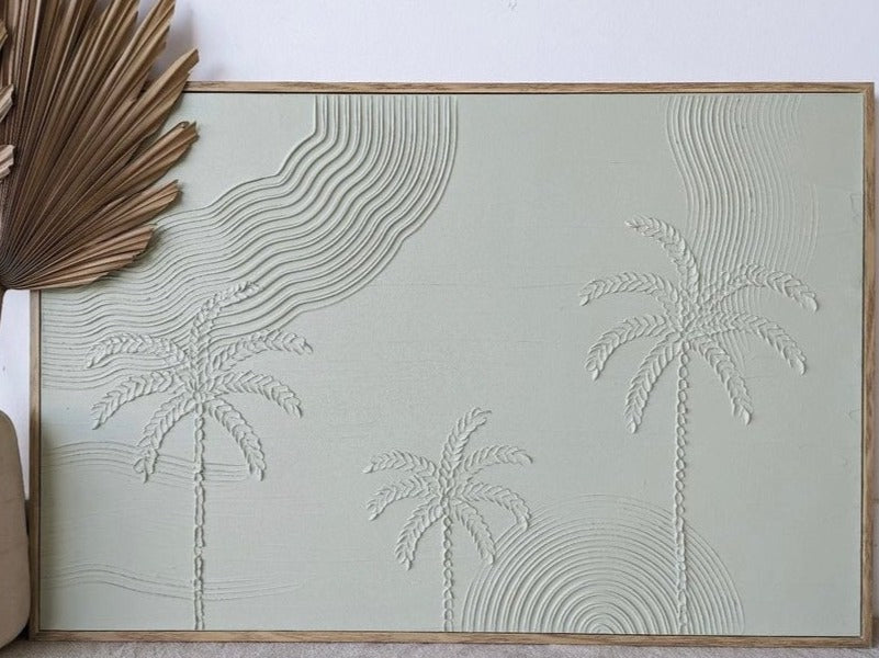 Textured Plaster Art Trio Palms Sun Republic 