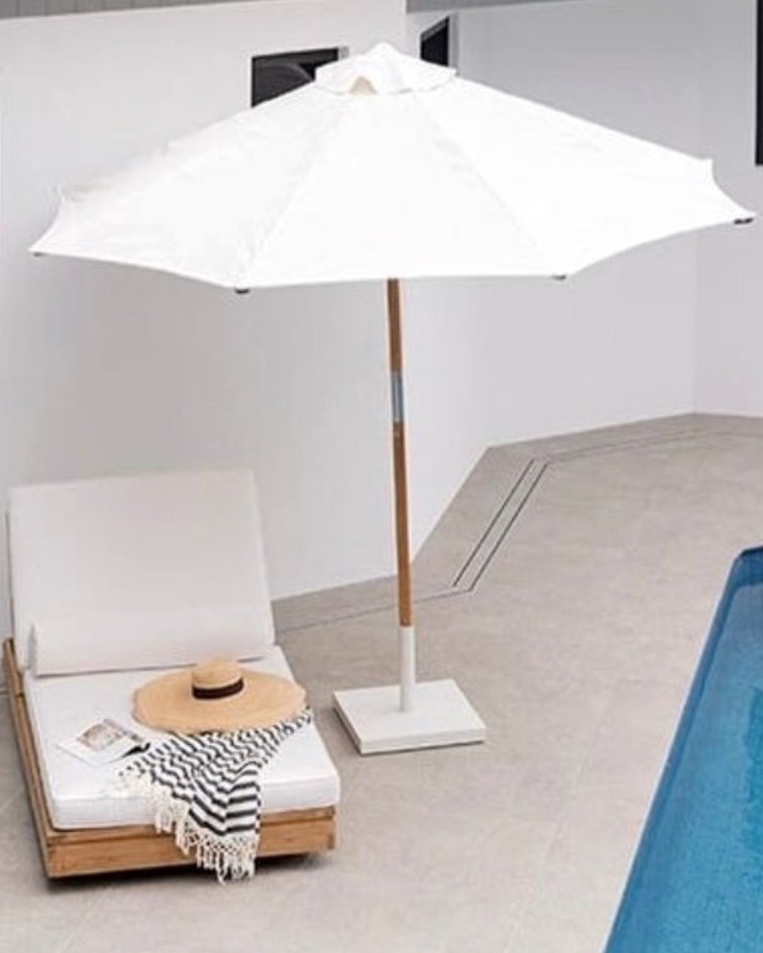 Tulum Outdoor Umbrella Base/Stand - White Sun Republic 