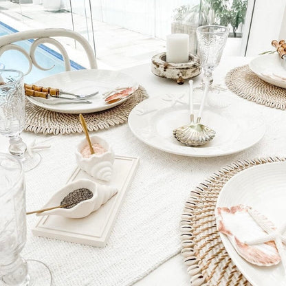 Whitewash Rattan & Shell Placemat SUN REPUBLIC 